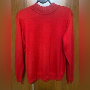 Talbots Women’s Vibrant Red Crewneck Wool Cashmere Silk blend Sweater Medium
